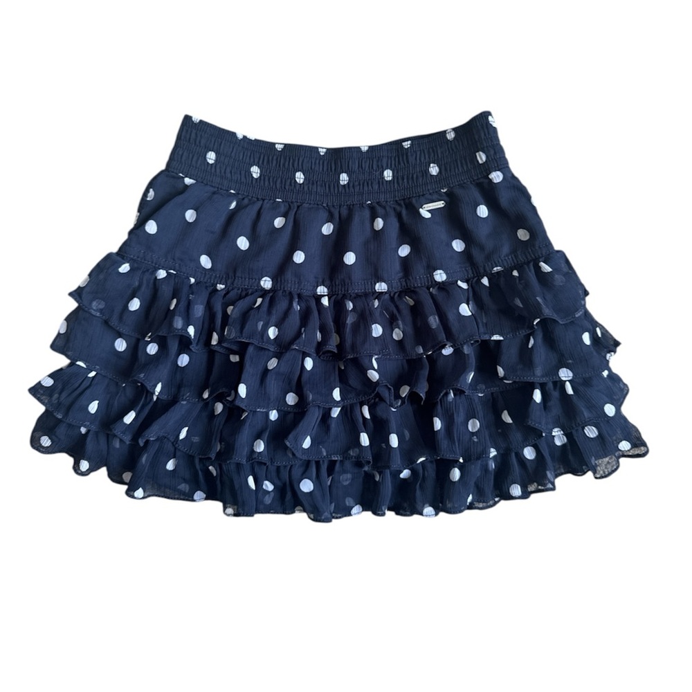 Abercrombie Kids Navy and White Polka Dot Ruffle Skirt Size XL